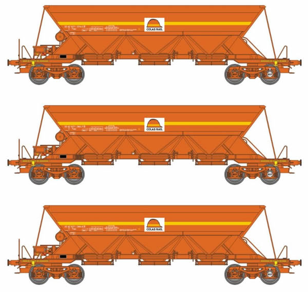 REE Modeles NW-117 - 3pc HOPPER Car Set T1 EX-VI Colas